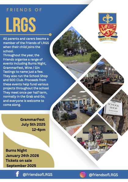 LRGS Cricket (@lrgscricket) on Twitter photo The RGS Festival would not be possible to host without the sponsorship and significant contributions from <a href="/oldlancastrian/">Old Lancastrians</a> and the Friends' of LRGS
Upcoming events are:
OL Golf Day and Founders' Dinner on Friday 4 July 2025
Grammar Fest at LRGS on Saturday 5th July The RGS Festival would not be possible to host without the sponsorship and significant contributions from <a href="/oldlancastrian/">Old Lancastrians</a> and the Friends' of LRGS
Upcoming events are:
OL Golf Day and Founders' Dinner on Friday 4 July 2025
Grammar Fest at LRGS on Saturday 5th July