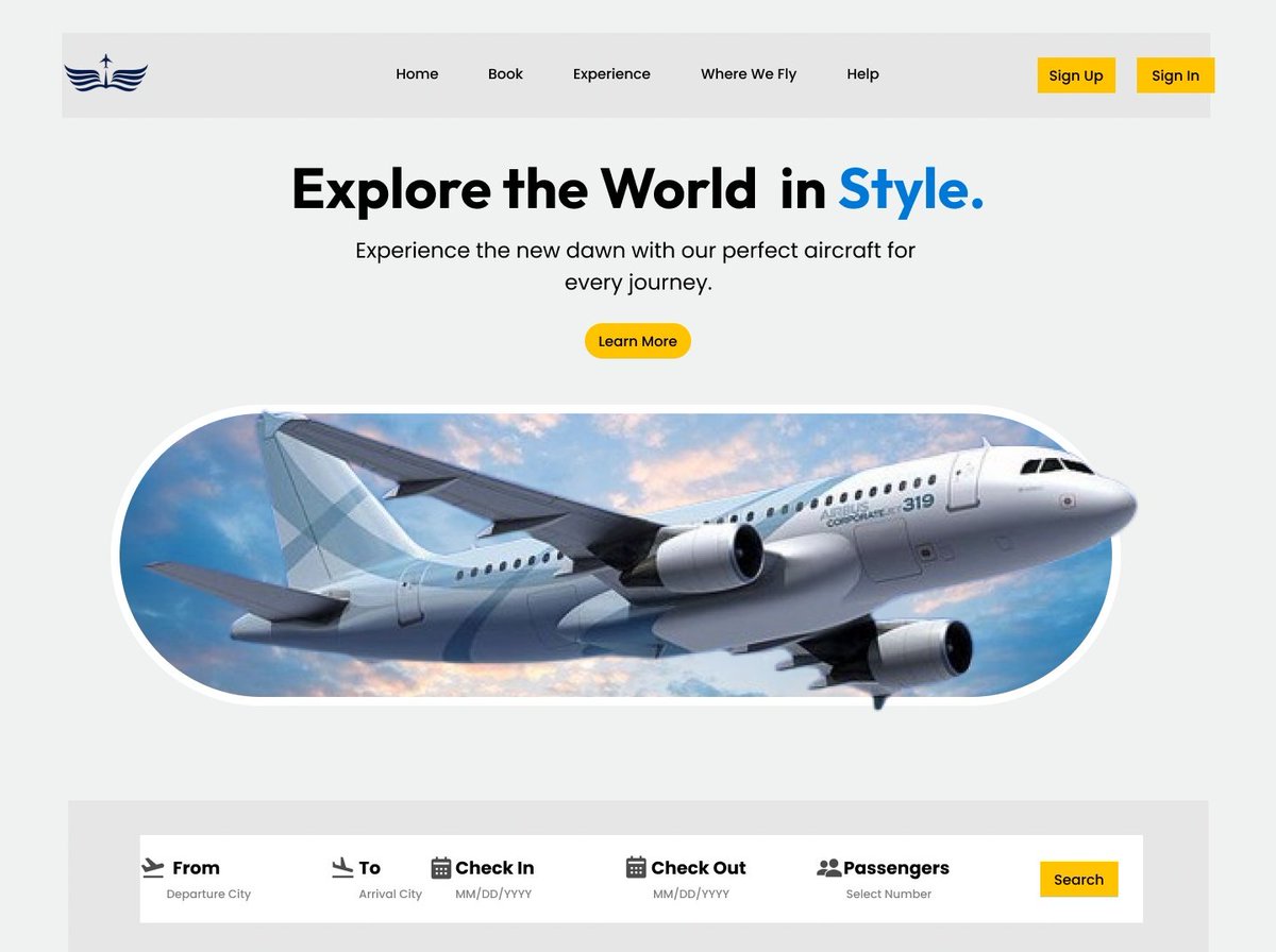Designed the Hero Section for an airline company barely three weeks into getting familiar with figma.
Your corrections are welcome, please.