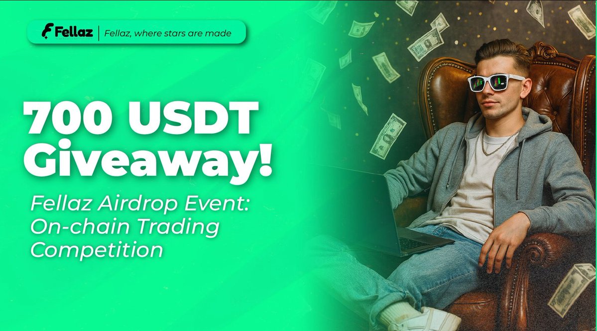 FellazXYZ's tweet photo. 🎉 Win Your Share of 700 USDT! 🚀  
Join the Fellaz On-Chain Trading Competition Airdrop! 🪂
📢How to participate: Simply Hold, Transfer, or Swap $FLZ!  

👉Join Now: https://t.co/ZwoQoAhIyg  

Don’t miss out! Join the Fellaz community, complete tasks, and celebrate! 🎈 #FellazAirdrop