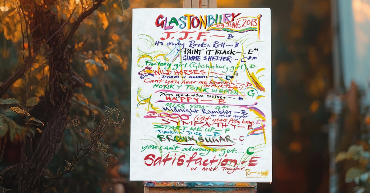 ronniewood's tweet image. 🖼️🎉To celebrate this special performance, Ronnie is releasing three new artworks in his online art store.
2013 Rolling Stones Glastonbury Setlist
shop.ronniewood.com/products/glast…
Order the setlist for the Rolling Stones’ legendary performance at Glastonbury in 2013. The first 500 orders…