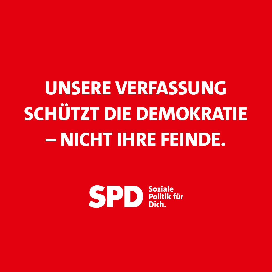 spdde's tweet image. Wir fordern, das Verbot der AfD sorgfältig und rechtlich fundiert zu prüfen. Wenn ihre Verfassungswidrigkeit nachweisbar ist, muss der Antrag auf Feststellung der Verfassungswidrigkeit der AfD beim Bundesverfassungsgericht gestellt werden. #SPDbpt25