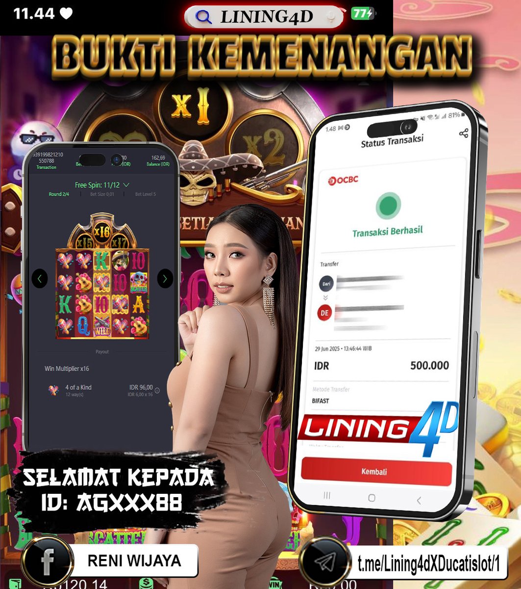 FZakio's tweet photo. ✨SELAMAT KEPADA MEMBER SETIA LINING4D ATAS KEMENANGAN NYA 📷Google : L I N I N G 4 D #slotbetreceh #sweetbonanza1000 #GatesofOlympusMAXWIN #GatesOfOlympus1000 #slotonline #Gatesofolympus #slotgacorhariini #slotolympus #olympusslot #situsslotgacorhariini #slotgacor #lining4d https://t.co/Agen4YigGU