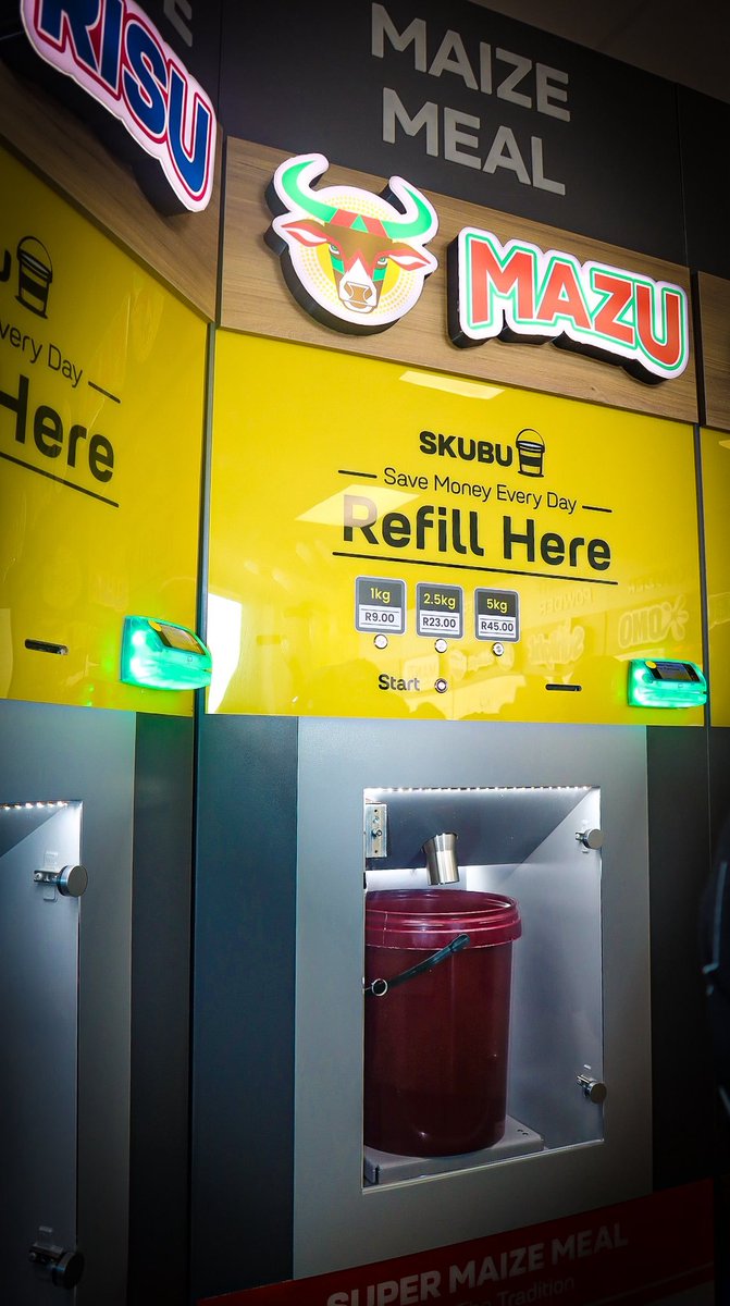 South Africa’s first automated refill store, called Skubu, was recently opened in Diepsloot township.

Skubu helps reduce plastic waste by letting people refill everyday items like cooking oil, maize meal, sugar, and cleaning products using their own containers. This also helps