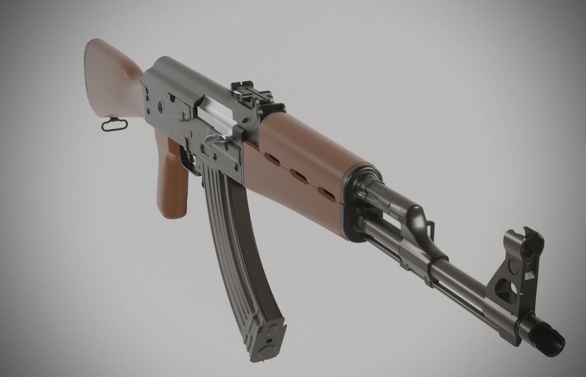Taaaaanner1's tweet photo. [Early Work in Progress] This is the high poly mesh and texture block out of an ongoing project. The goal is to create a AAA photo-realistic weapon model. I’m currently working on the wood textures in my free time. Can’t wait to share the techniques! #blender #3dmodeling #gamedev https://t.co/EPwVABZ1BY
