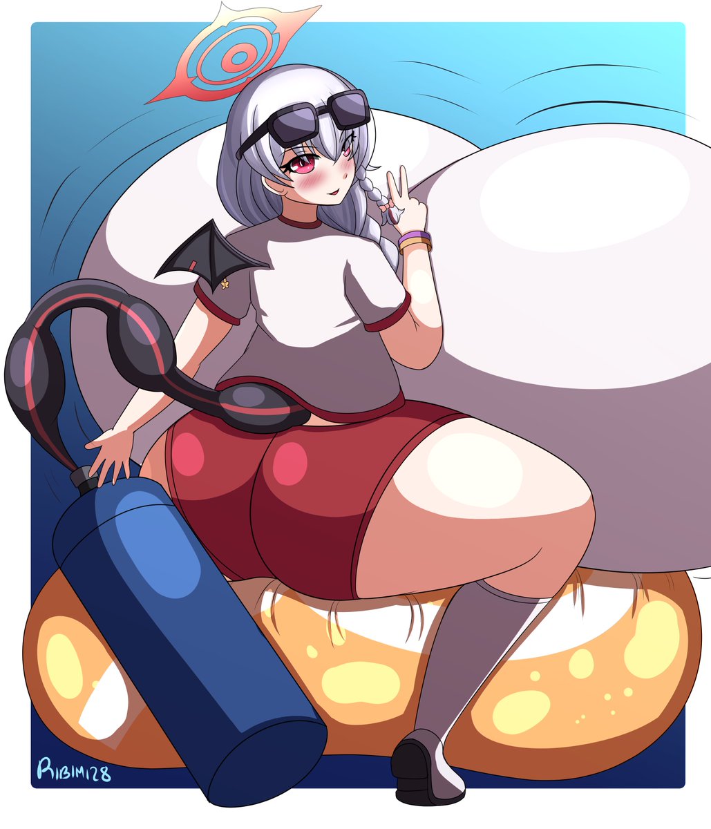 Ribimi28 (Comms Closed) (@ribimi28) on Twitter photo Art Trade I did with <a href="/BunnyFun1095/">UdonNoodle</a> who for their end requested Haruna inflating her breasts with an air tank while sitting on top of a balloon. Art Trade I did with <a href="/BunnyFun1095/">UdonNoodle</a> who for their end requested Haruna inflating her breasts with an air tank while sitting on top of a balloon.