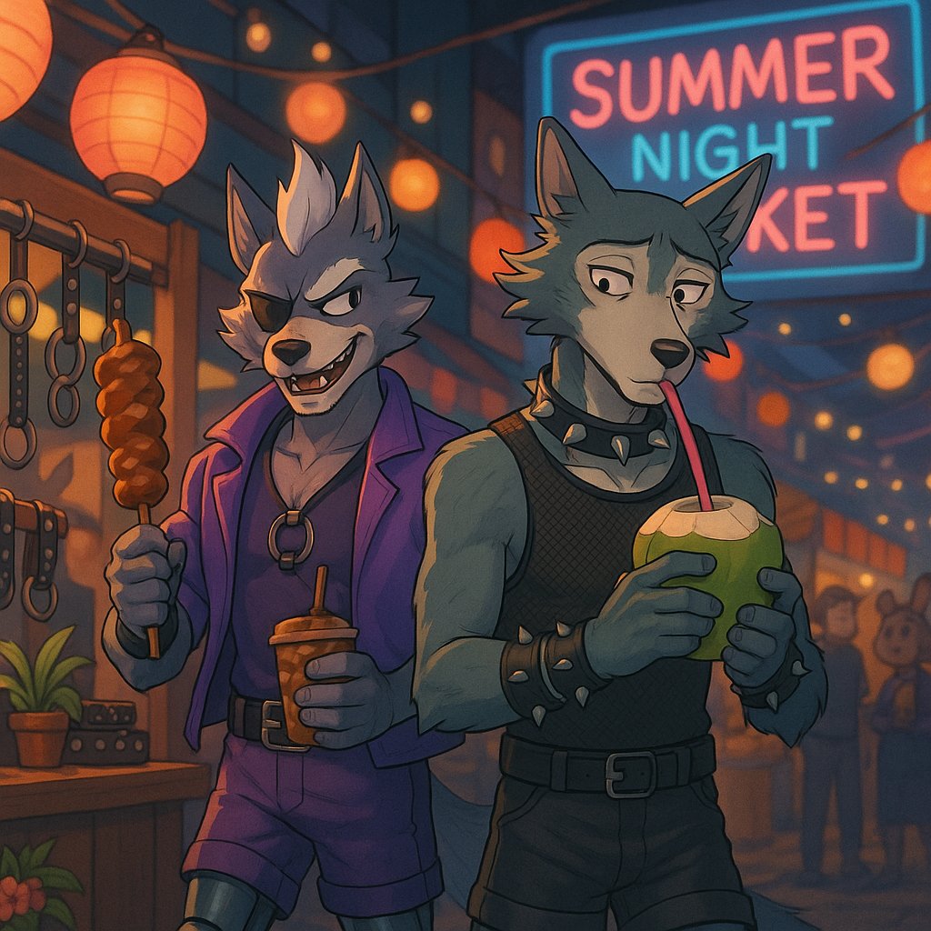 Wolf O’Donnell  and Legoshi art the summer night market ^_^