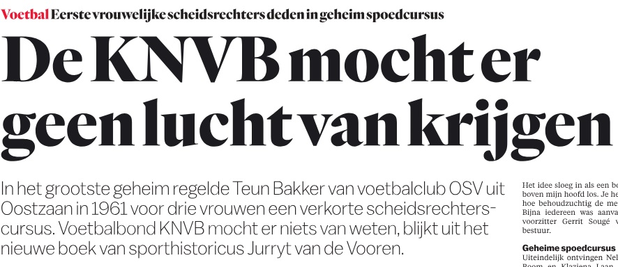 Erik Schaap (@eriksgaap) on Twitter photo Het nietige Oostzaan leverde niet alleen de eerste vrouwelijke wethouder van Nederland (Wilhelmina Hofman-Poot), maar was een kleine halve eeuw later ook de bakermat van de eerste vrouwelijke voetbalscheidsrechters.
(Parool, 28-6-2025) Het nietige Oostzaan leverde niet alleen de eerste vrouwelijke wethouder van Nederland (Wilhelmina Hofman-Poot), maar was een kleine halve eeuw later ook de bakermat van de eerste vrouwelijke voetbalscheidsrechters.
(Parool, 28-6-2025)