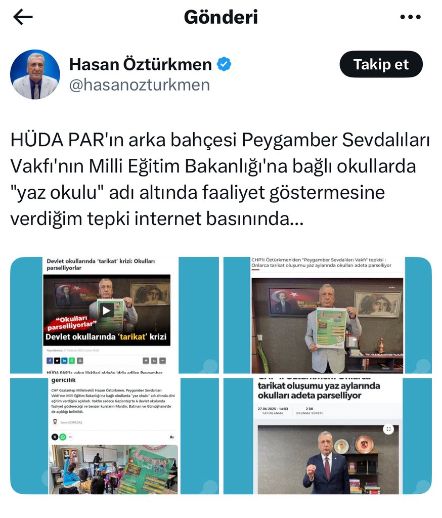 Chpli vekil efendi!
Bizim arka bahçemizde peygamberini seven bir nesil var!
Sizin arka bahçenizde kim var?
LGBT sapkınları var!
Dersim, Zilan ve onlarca katliam var!
Değerlerimize düşmanlık var!
Kemalizm zehri var
Kin ve nefret var
Hakkınızı yemeyelim, yaptığınız heykeller de var