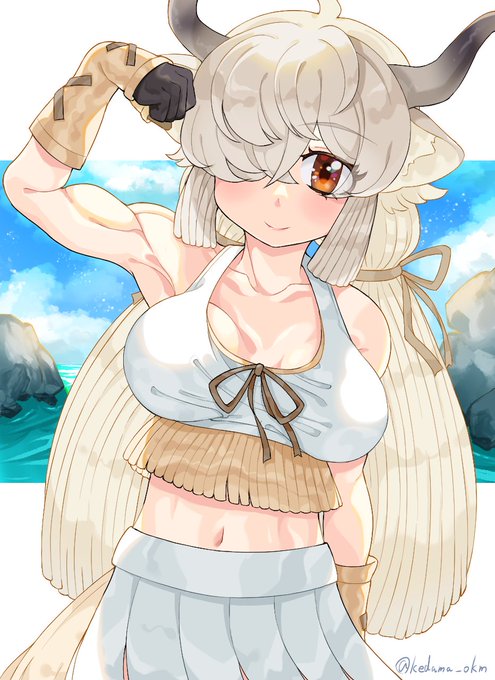 4年前に描いた過去絵だけど、これを元にヤクさんの水着について考えてみるか 