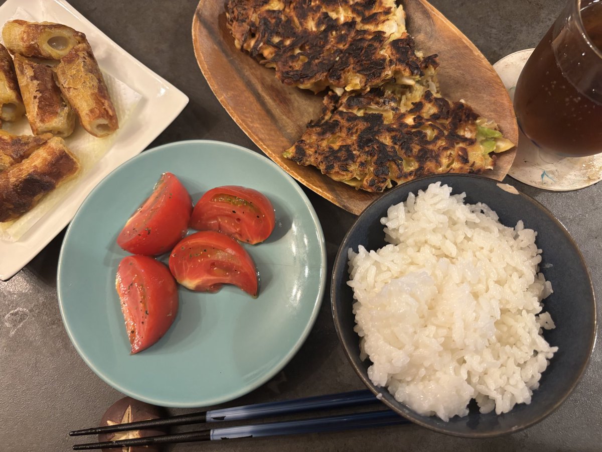 ミィラさんが「納豆のお好み焼きと、ちくわのカレー唐揚げと、トマトのマリネ」

を作ってくれました。

#今日のミィラさん