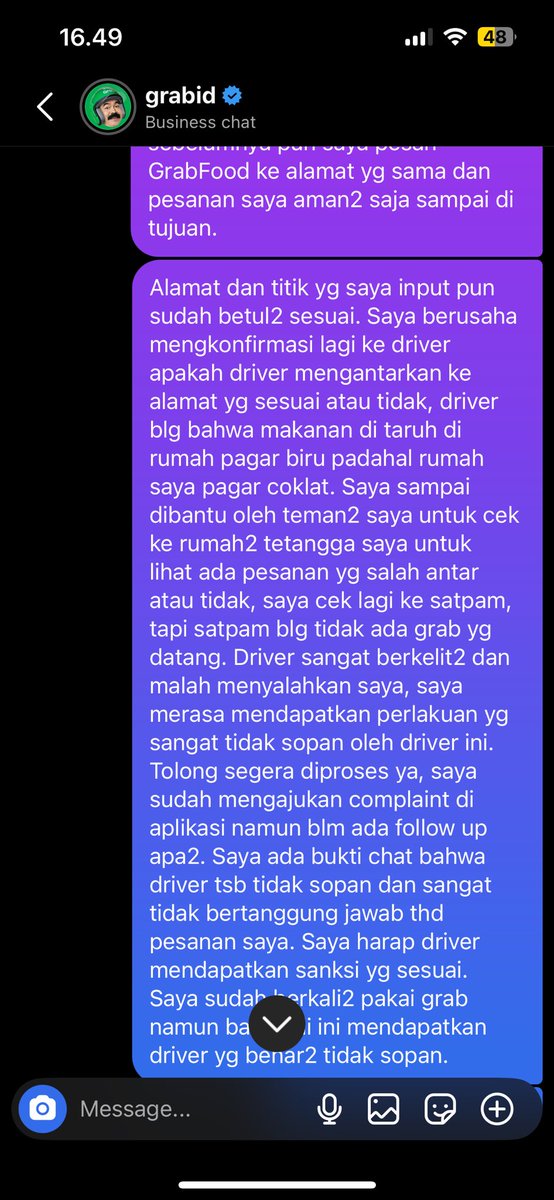 Baru kali ini dapet driver <a href="/GrabID/">Grab Indonesia</a> yg rude. Pesen makanan sejam ditungguin ngga dateng2, tiba2 notifikasi udh delivered. Confirm ke drivernya dibilang udh ditaruh di meja, tapi drivernya samsek gak coba kontak telfon maupun chat kalau dia udh sampe. Ini kronologinya

(A THREAD)