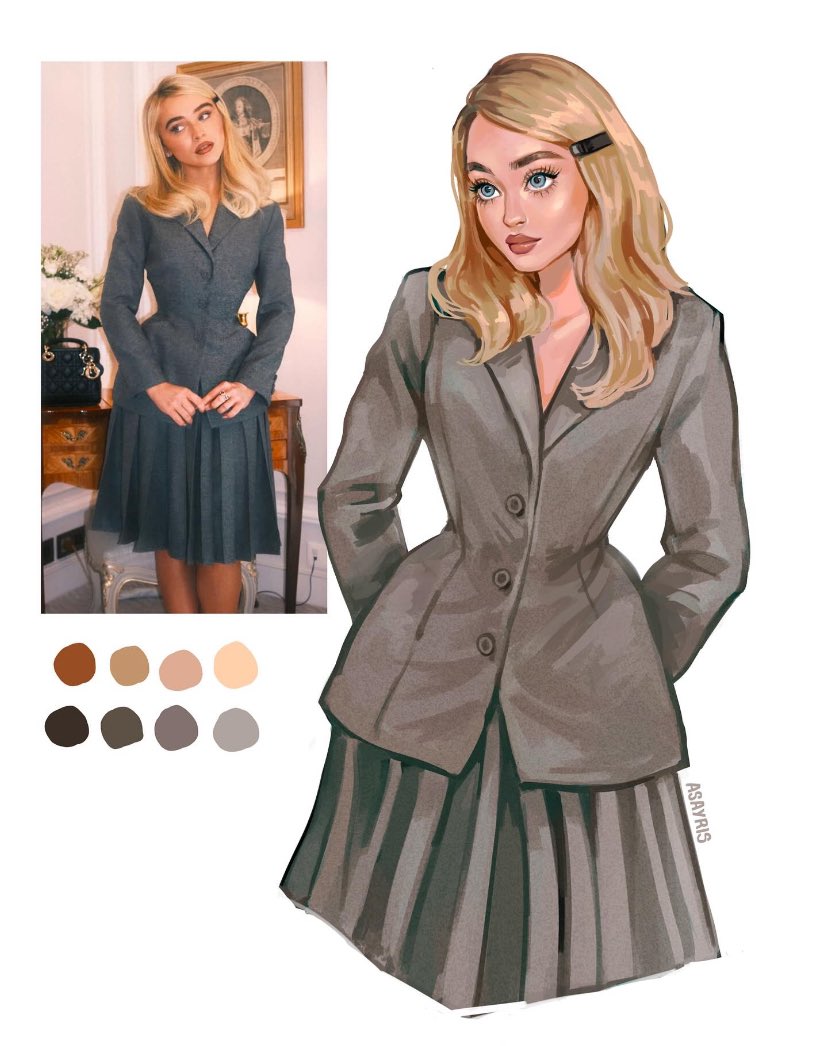 asayris_art's tweet image. Sabrina Carpenter 🩶 Dior Homme show