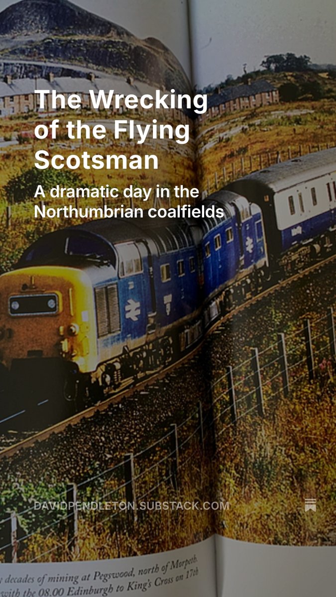 The day the Flying Scotsman was derailed by striking miners in Northumberland.
The tale of a dramatic day as told in my new book 'On the Tracks of the Flying Scotsman'. open.substack.com/pub/davidpendl…