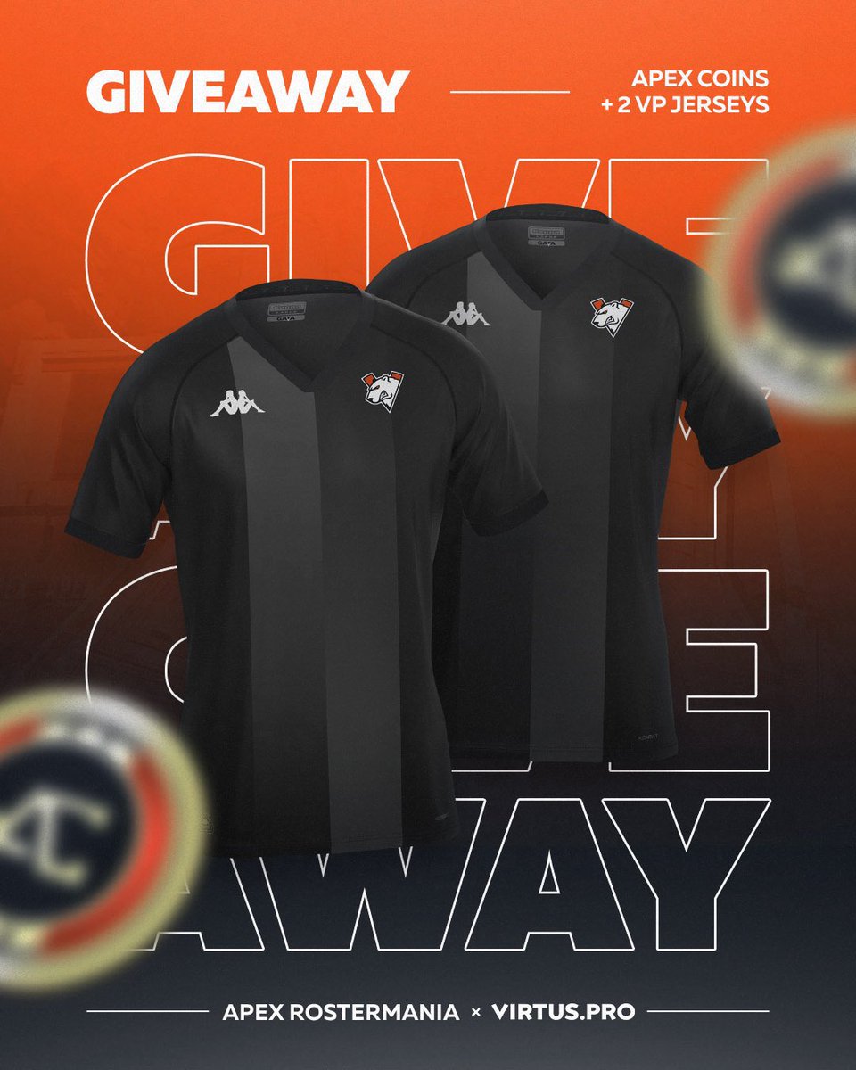 ApexRostermania (@apexrostermania) on Twitter photo ⚡️ Speed-Giveaway ⚡️
In collab with <a href="/virtuspro_apex/">Virtus.pro Apex</a> we are giving way
1x 6.700 Apex Coins & 2x VP Jerseys
Way to enter:
1. Like & RT
2. Follow <a href="/ApexRostermania/">ApexRostermania</a> & <a href="/virtuspro_apex/">Virtus.pro Apex</a>
3. Comment Coins or Jersey
Winner announcement on 1st July ⚡️ Speed-Giveaway ⚡️
In collab with <a href="/virtuspro_apex/">Virtus.pro Apex</a> we are giving way
1x 6.700 Apex Coins & 2x VP Jerseys
Way to enter:
1. Like & RT
2. Follow <a href="/ApexRostermania/">ApexRostermania</a> & <a href="/virtuspro_apex/">Virtus.pro Apex</a>
3. Comment Coins or Jersey
Winner announcement on 1st July