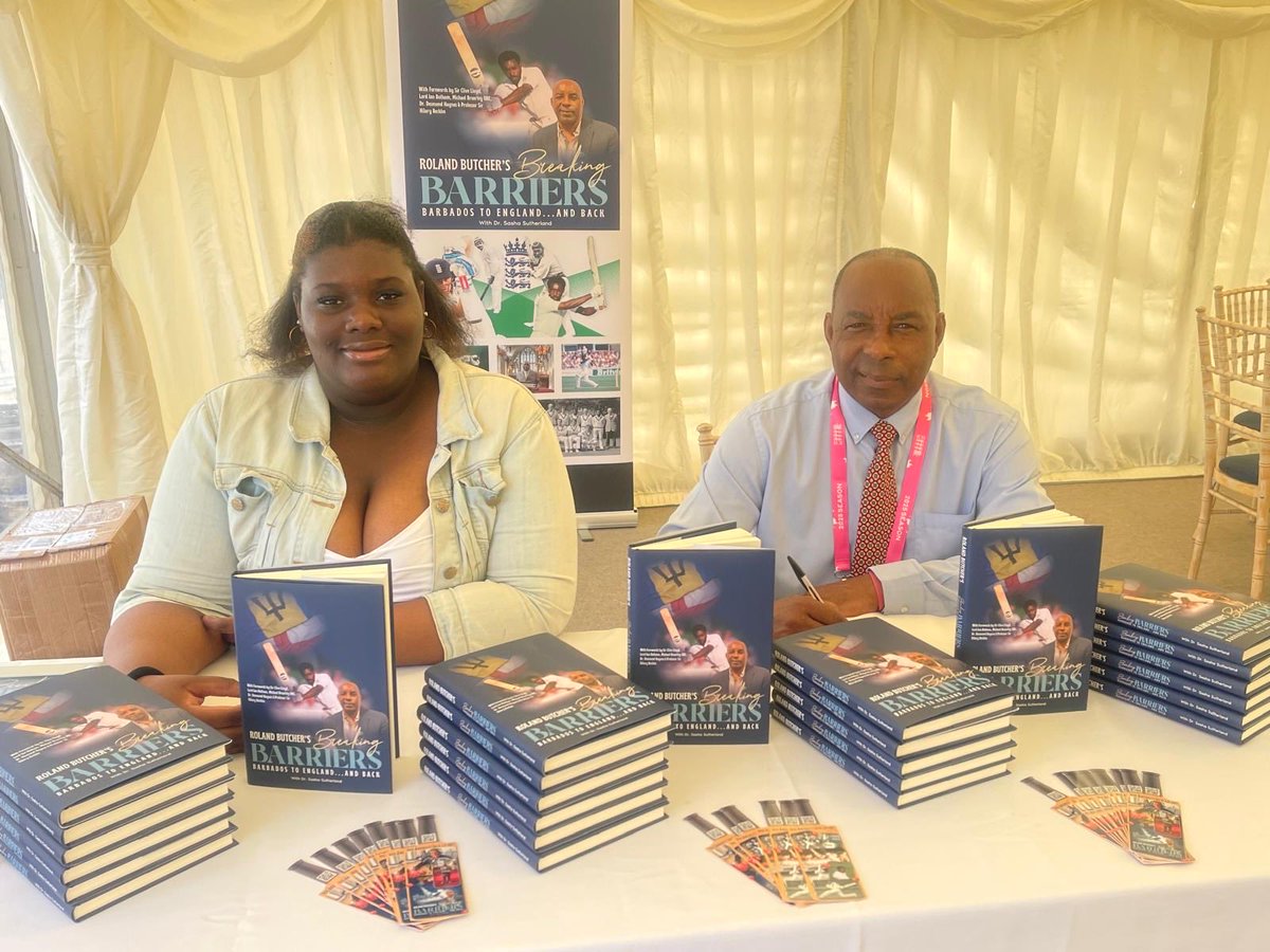 Book Signing at Derbyshire v Lancashire Match, with Granddaughter Leighenna.