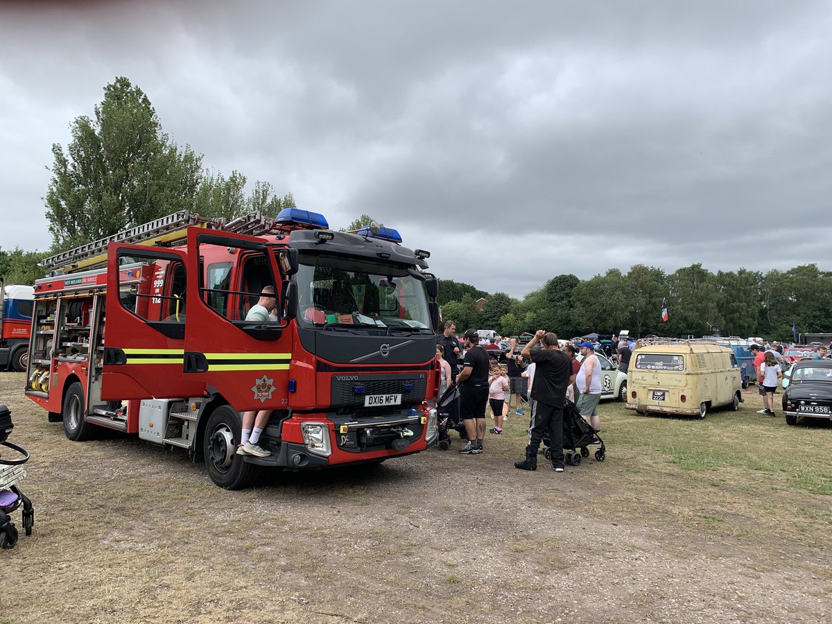WMFSWillenhall's tweet photo. Green watch are at The Transport Show in Willenhall Memorial Park today. Come say hello and have a go with our VR road safety goggles @WMFSRCRT https://t.co/dM7pnLlVLU