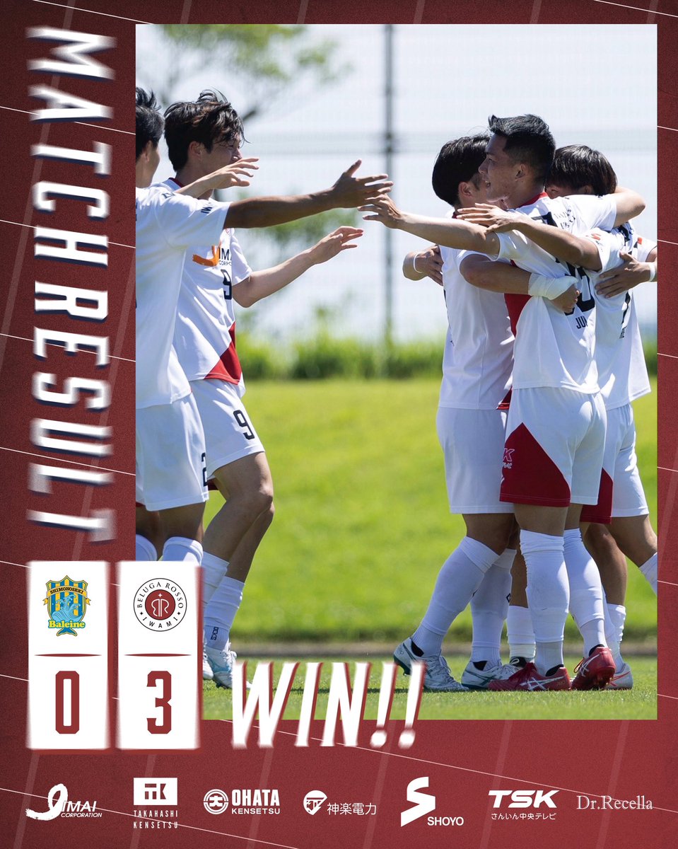 BELUGAROSSO's tweet photo. 𝗠𝗔𝗧𝗖𝗛 𝗥𝗘𝗦𝗨𝗟𝗧🔴🔵

🏆 CSL SEC 9
🆚 FCバレイン下関
🔢 3-0(前半1-0)
📍乃木浜総合公園天然芝グラウンド
⚽️ #14原田烈志 ×3

#常昇｜#ベルガロッソいわみ https://t.co/asJq5og1Z2