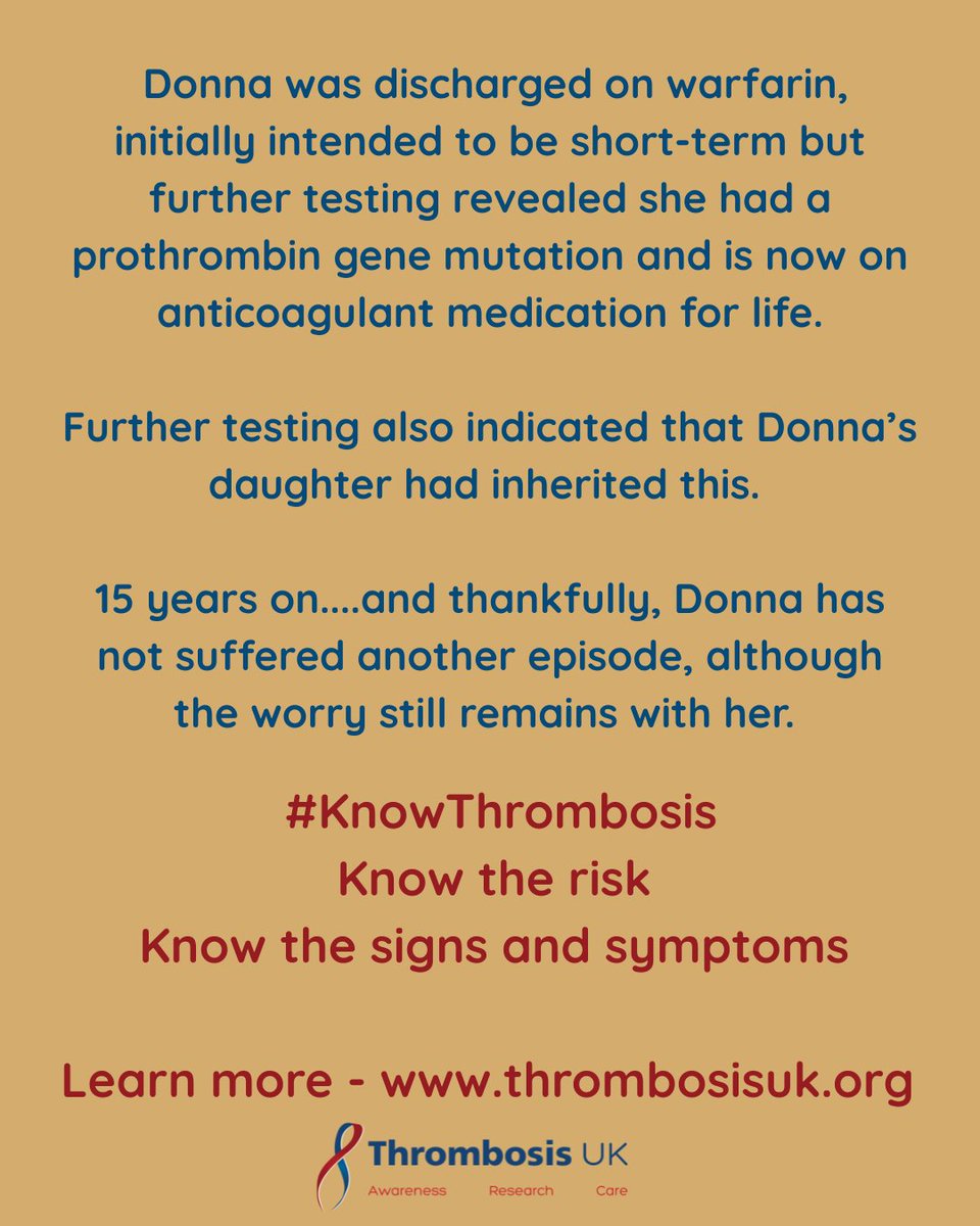 The most common, and often the ONLY symptom of a DVT is pain or tenderness, most usually in the leg. Yet only 50% of respondents in a recent poll, are aware of this. 
Learn more about blood clots and find support: thrombosisuk.org