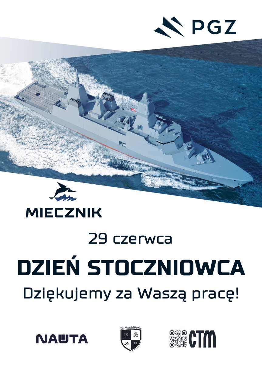 Polska Grupa Zbrojeniowa🇵🇱 (@pgz_pl) on Twitter photo 2⃣9⃣czerwca obchodzimy #DzieńStoczniowca i #DzieńMarynarza. Z tej okazji wszystkim stoczniowcom, portowcom i całej <a href="/MarWojRP/">Marynarka Wojenna RP/ Polish Navy</a> składamy najlepsze życzenia i dziękujemy za codzienną pracę i służbę.
#pgz #Miecznik #Ratownik 2⃣9⃣czerwca obchodzimy #DzieńStoczniowca i #DzieńMarynarza. Z tej okazji wszystkim stoczniowcom, portowcom i całej <a href="/MarWojRP/">Marynarka Wojenna RP/ Polish Navy</a> składamy najlepsze życzenia i dziękujemy za codzienną pracę i służbę.
#pgz #Miecznik #Ratownik