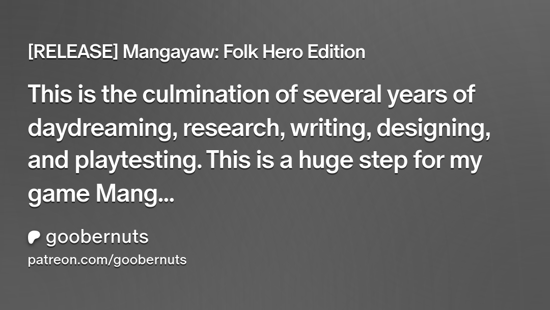Mangayaw: Folk Hero Edition just dropped

patreon.com/posts/release-…