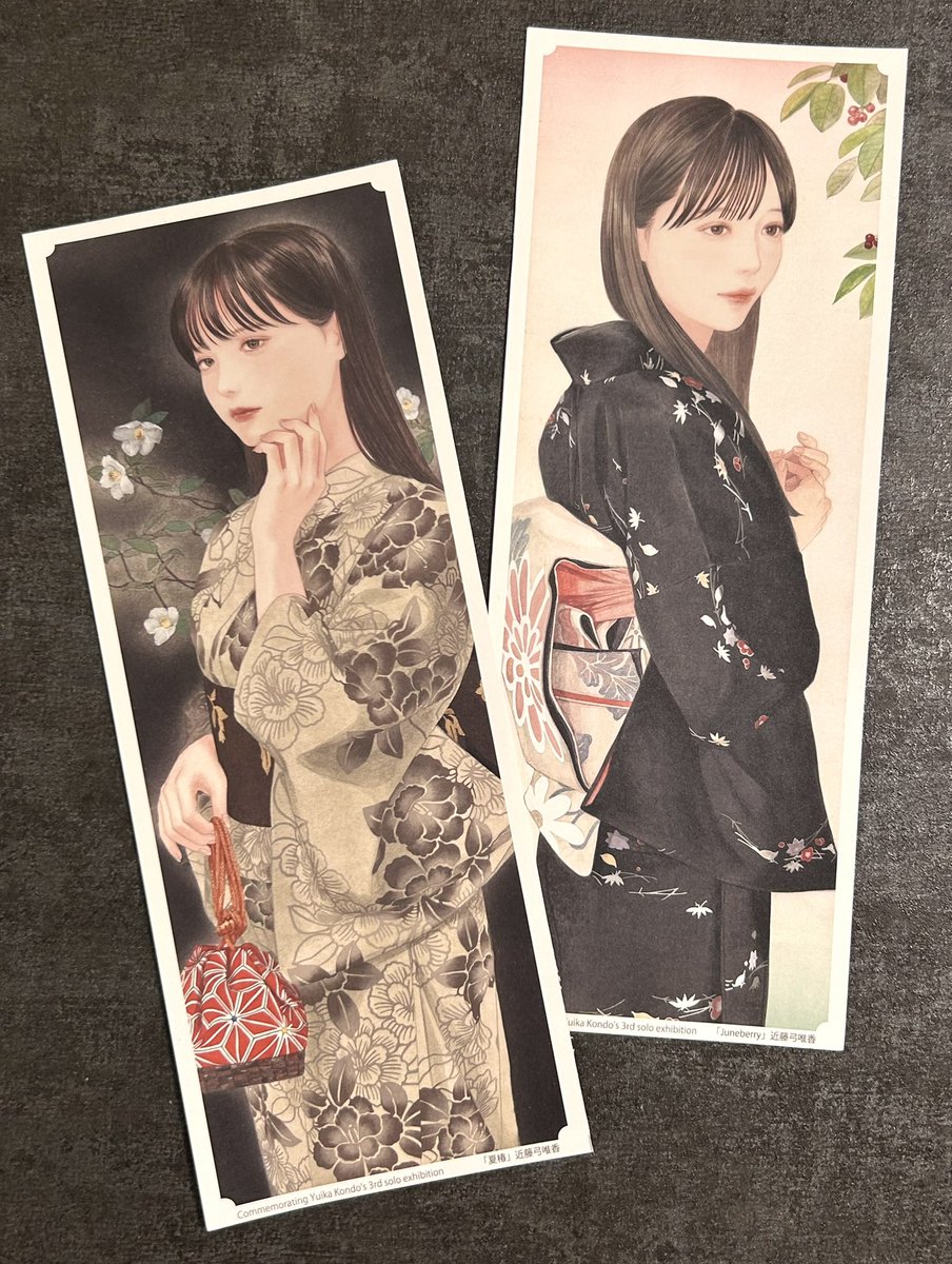 個展会場でも販売していたポストカード2枚セット『夏椿』『Juneberry』をBASEにも出品してみました！
しっかり細部も鑑賞できるサイズ感になっておりますのでぜひ❗️👘👘✨
yuikakon.base.shop