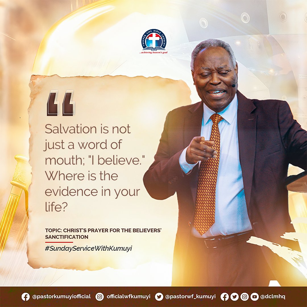 dclmhq's tweet photo. Salvation is not just a word of mouth; "l believe."
Where is the evidence in your life?

#SundayWorshipService 
#SundayService 
#DeeperLife 
#PastorKumuyiSaid
#PastorKumuyi https://t.co/SIvKRNiypf
