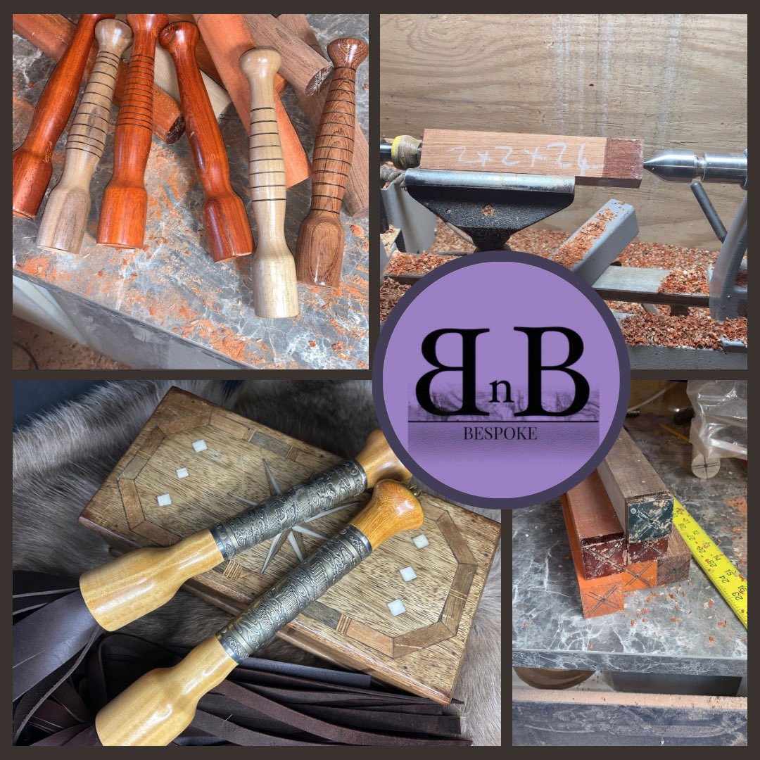 Here at BNB HQ we thought we would share the process into how we make our bespoke flogger handles..big makes the magic happen..one thing you can be sure of from us..they are made by us..as we are dedicated to bringing you the highest quality still maintaining our low prices.. 💜