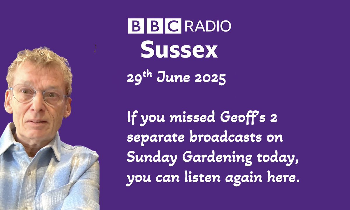 Driftwood By Sea (@driftwoodbysea) on Twitter photo If you missed me earlier on <a href="/BBCSussex/">BBC Sussex</a> with <a href="/patmarsh/">Pat Marsh</a> you can listen here
geoffstonebanks.co.uk/ngsmedia/radio⊠<a href="/NGSOpenGardens/">National Garden Scheme</a> <a href="/SussexNGS/">SussexNGS</a> #sussex #gardening If you missed me earlier on <a href="/BBCSussex/">BBC Sussex</a> with <a href="/patmarsh/">Pat Marsh</a> you can listen here
geoffstonebanks.co.uk/ngsmedia/radio⊠<a href="/NGSOpenGardens/">National Garden Scheme</a> <a href="/SussexNGS/">SussexNGS</a> #sussex #gardening