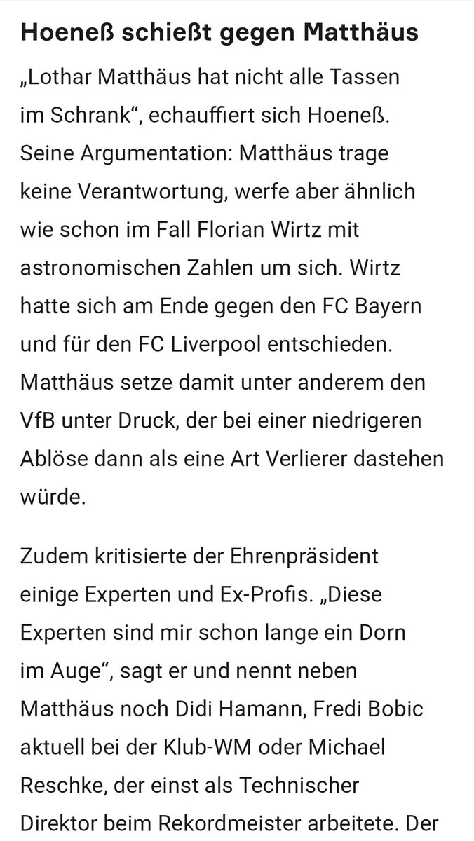 Jetzt ist Matthäus also Schuld...😂
#VfBStuttgart #Woltemade #Bayern