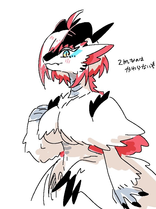 Newメスドラ形態の白赤竜しろふわ(OC) 