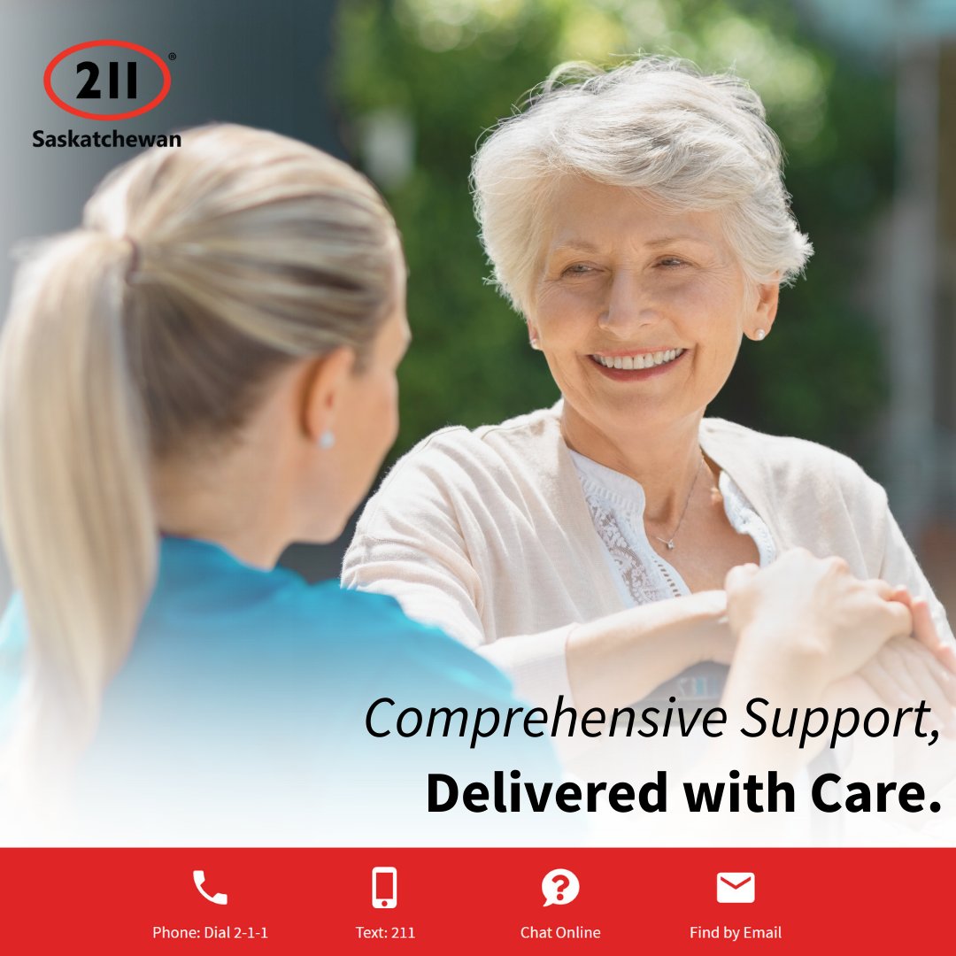 211sask's tweet image. Seniors in Saskatchewan face unique challenges. Whether you need home support, meal programs, or social connections, we’ll help you find the right fit.