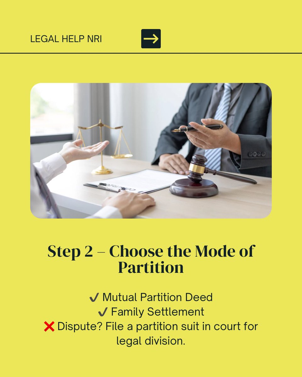Simonandjoseph1's tweet image. 📞 Call/WhatsApp: +91-9915569222
🌐 legalhelpnri.com

#PartitionOfProperty #LegalHelpNRI #InheritedProperty #PropertyRights #LegalSteps #NRIProperty #IndianLaw #CivilLaw #FamilyLaw #PropertyDivision #LegalAdvice #SuccessionLaw #LegalGuide #RealEstateIndia #Mutation