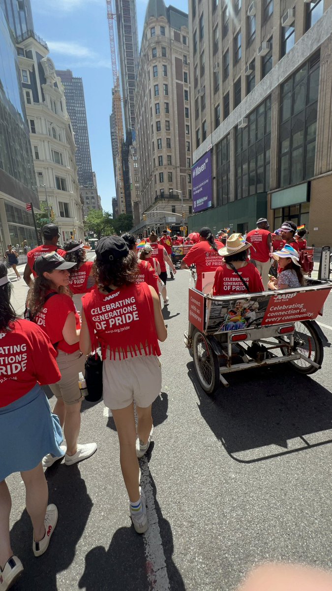 AARPNY's tweet photo. Team #AARPNY celebrating #Pride and honoring #SocialSecurity's 90th anniversary! #WeEarnedIt #Pride2025 https://t.co/4xhTpqJquQ