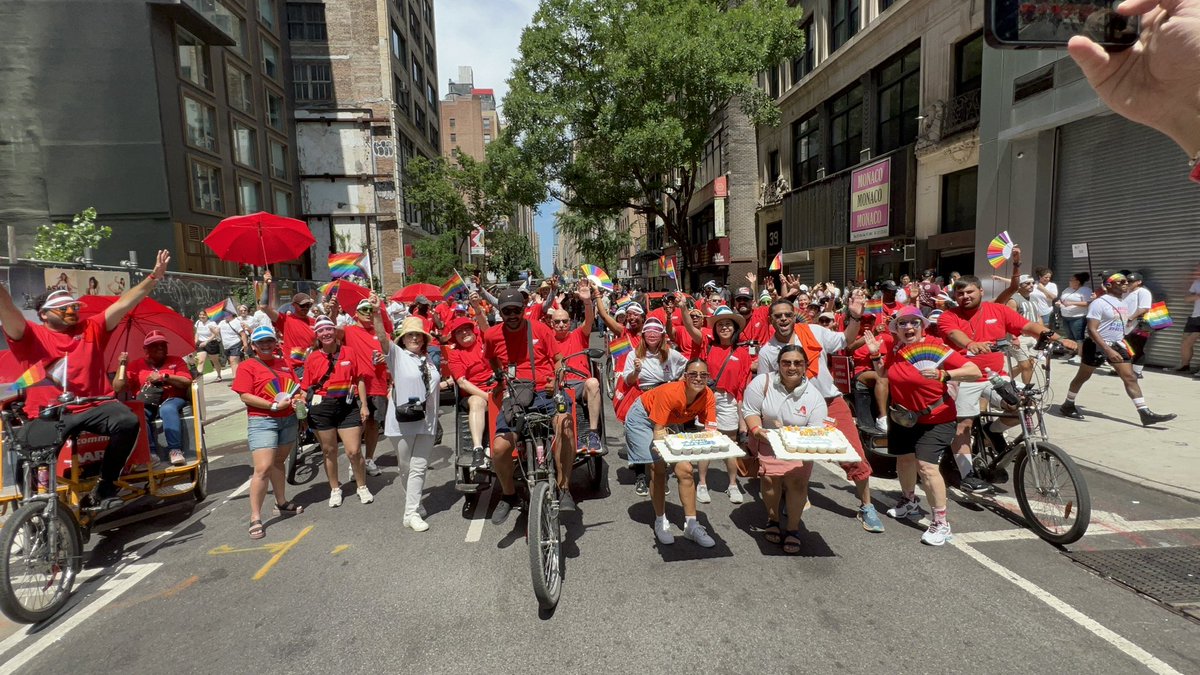 AARPNY's tweet photo. Team #AARPNY celebrating #Pride and honoring #SocialSecurity's 90th anniversary! #WeEarnedIt #Pride2025 https://t.co/4xhTpqJquQ