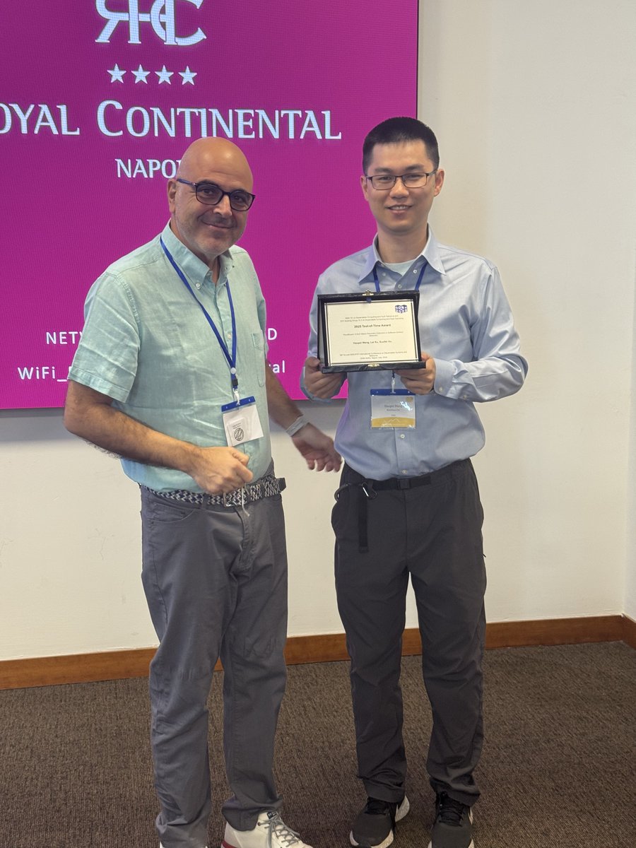 DsnIeee's tweet photo. 🚨 DSN 2025 – Test of Time Awards! 🌐
📍 Naples, Italy | 📅 June 23–26
🔗 https://t.co/LxI0uWqk0p
A huge congratulations to the recipients of this year’s Test of Time Awards!

#DSN #Dependability #Security #DSN2025 https://t.co/s4AhXcSQm5
