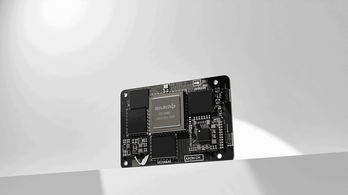 Axon-SOM (Compute Module) will be out soon — this is a rendered image. It will have built-in storage and wireless connectivity right out of the box.

For those working in Robotics, Edge AI, IoT, and other industrial applications, it will be extraordinarily useful.

<a href="/Vicharak_In/">Vicharak</a>