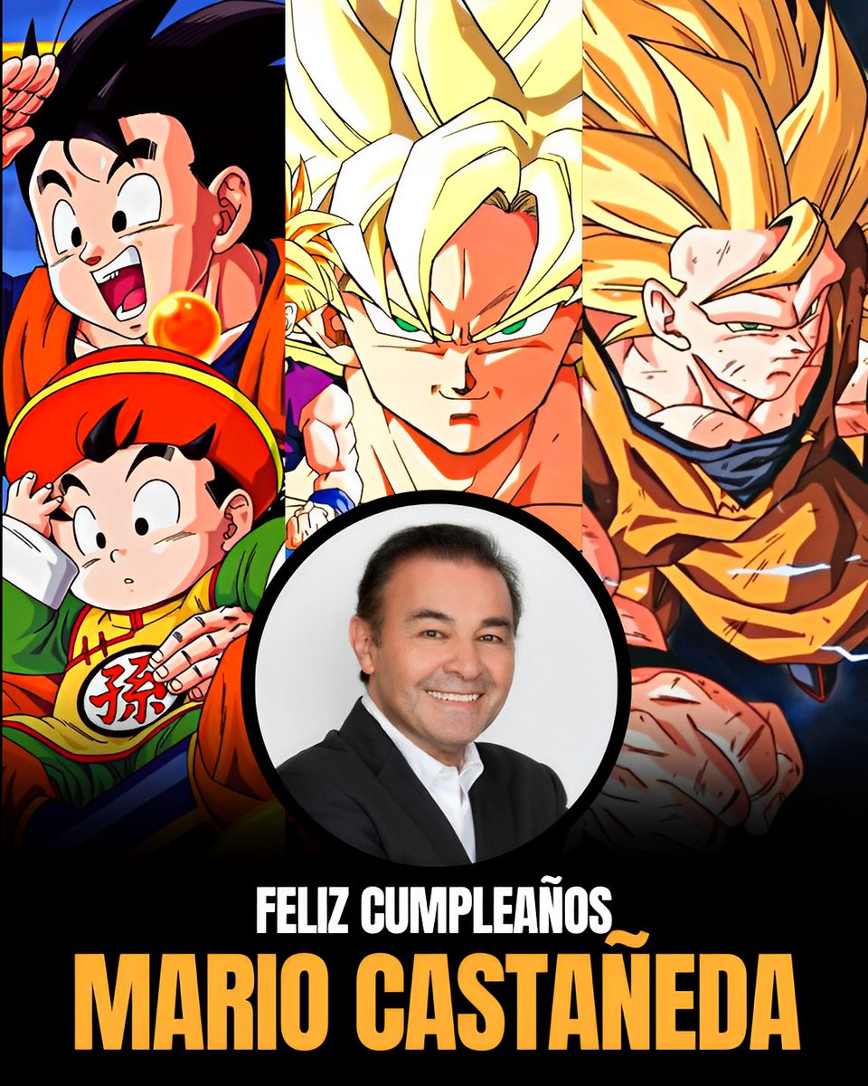 AnimetrendsLA's tweet photo. ¡LA VOZ DE QUE MARCÓ A UNA GENERACIÓN!

Hoy le dedicamos un afectuoso saludo a Mario Castañeda, una de las voces más icónicas y representativas del doblaje, y quién con su voz le da a vida a Gokú en esta parte del mundo. 🎂
#DragonBall #Birthday https://t.co/IjNHGiZFvN