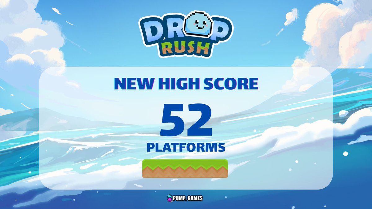 pumpdotgames's tweet photo. Have you guys seen it? 👀
Player574 recorded a new high score! 🎉
Yep, that's beating the high score one platform at a time! 😉
Keep playing #DropRush guys!
https://t.co/iZal6Xxw7m
@DropCoinXRPL #DroptotheTop #PlayEarnGrow #pumpgames #memecoin #community #Web3 #GameFi https://t.co/QWF2aafA6o