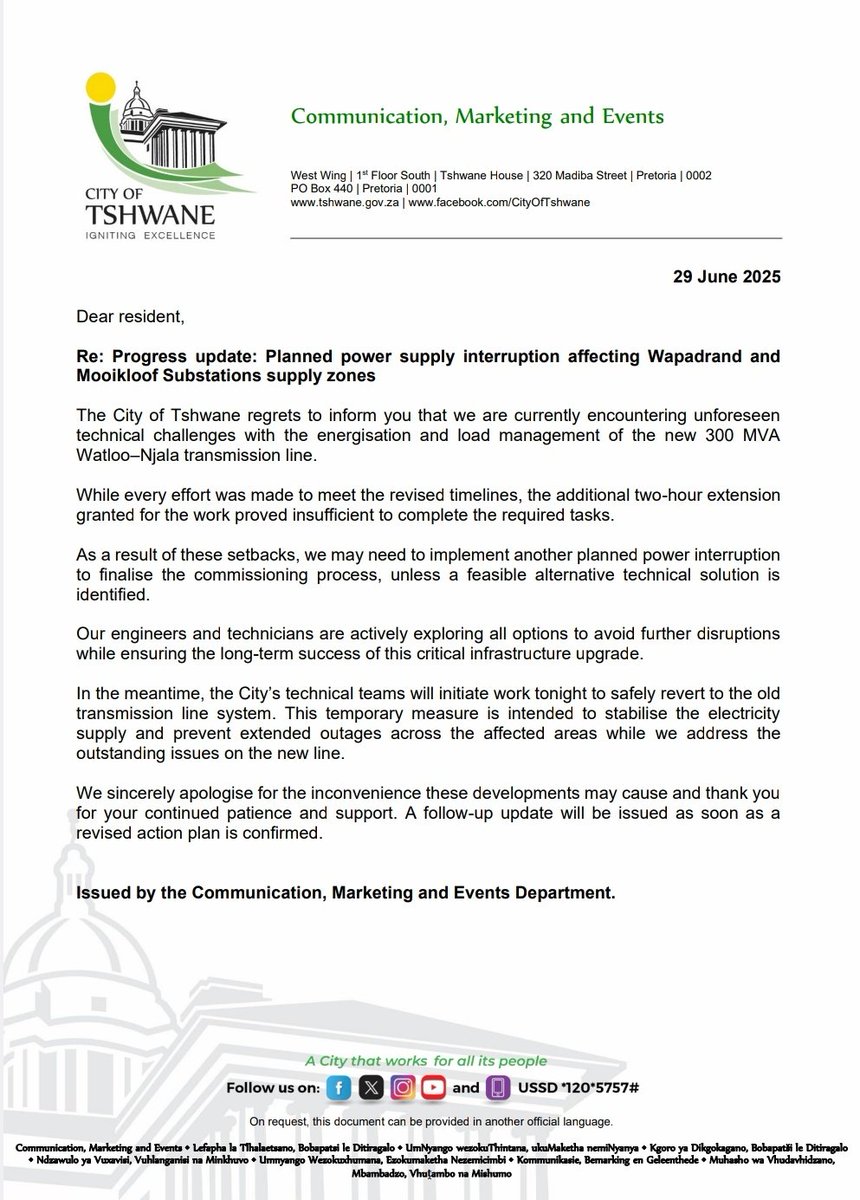 City of Tshwane tweet media