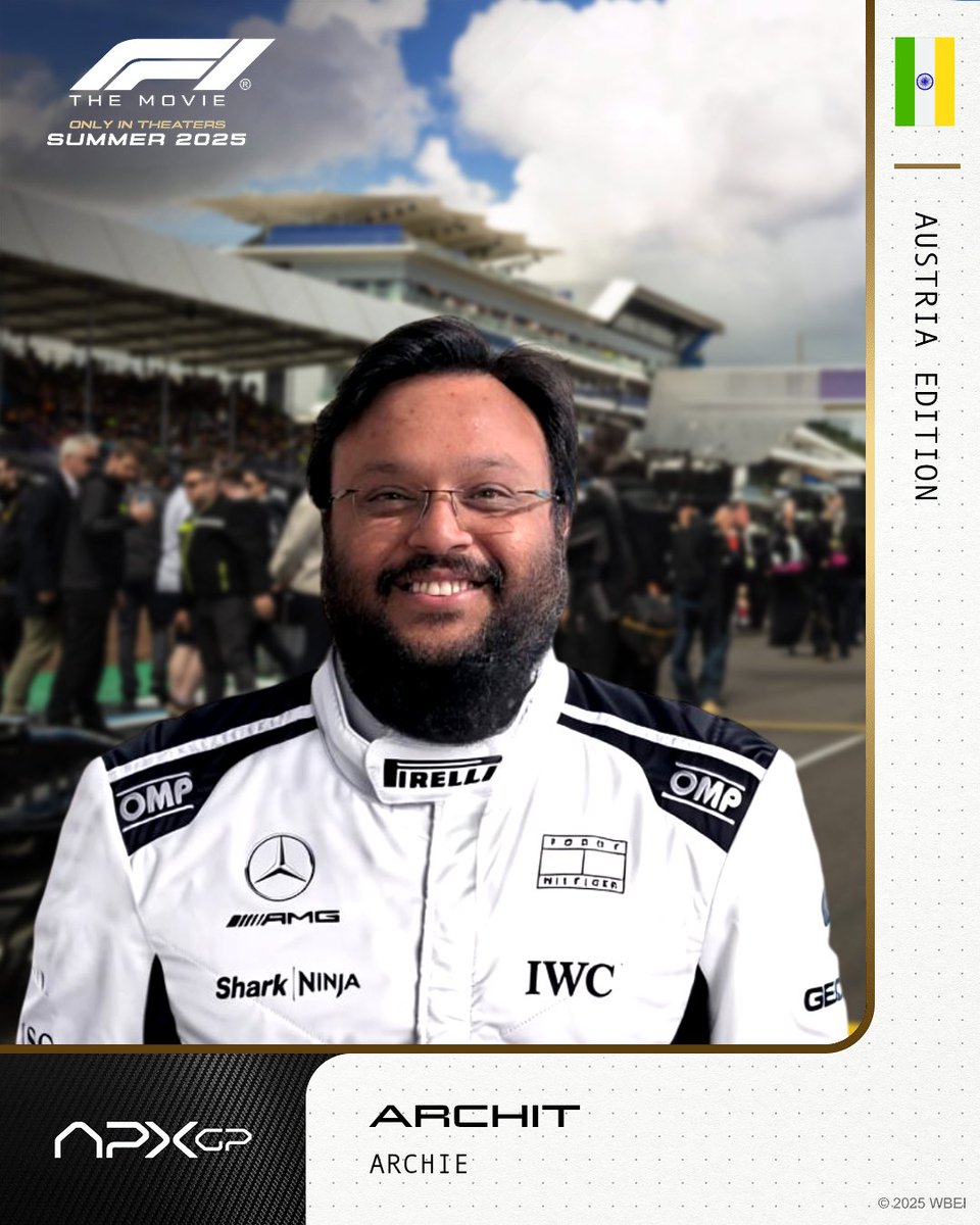architharsh91's tweet photo. Got my personalized driver card! Buy your tickets to @F1Movie now and let the race begin!
#TeamF1TheMovie https://t.co/9TJJgibUdH