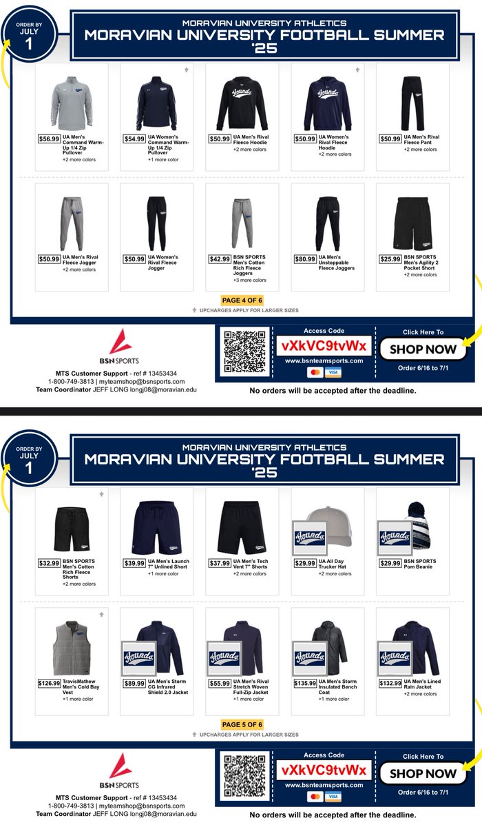 Moravian Football (@moravianfb) on Twitter photo Only 2 days left on <a href="/MoravianFB/">Moravian Football</a> summer team shop! Get all your Hounds gear before #Team99 reports to camp in August! #HoundEm #PPT
bsnteamsports.com/shop/vXkVC9tvWx Only 2 days left on <a href="/MoravianFB/">Moravian Football</a> summer team shop! Get all your Hounds gear before #Team99 reports to camp in August! #HoundEm #PPT
bsnteamsports.com/shop/vXkVC9tvWx