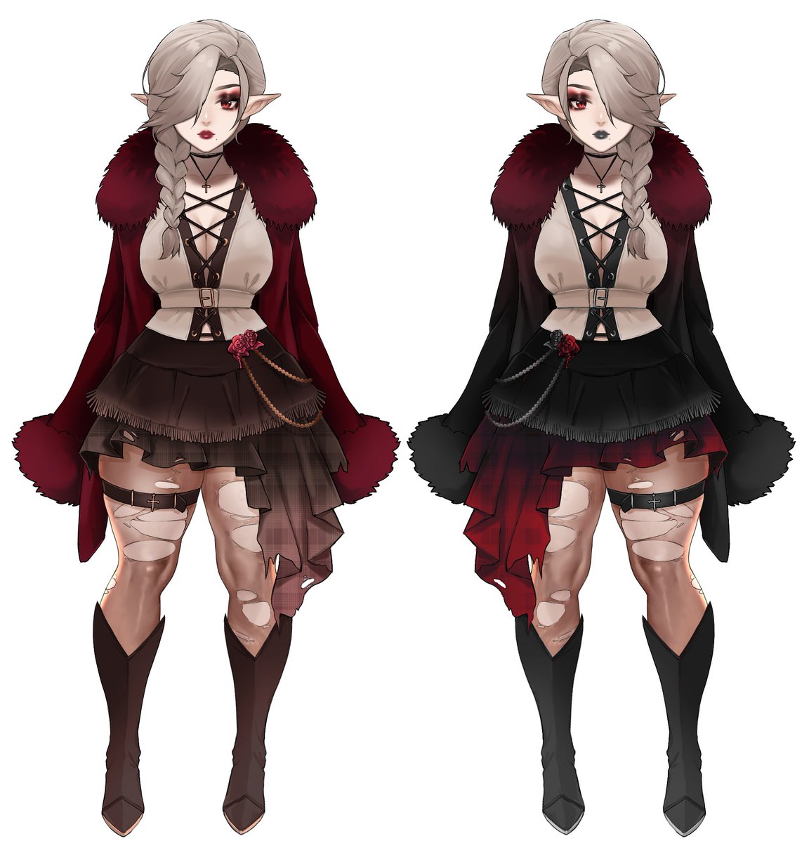 JuwuVT's tweet photo. I couldn't pick between these colours so erm BOTH!!! :3

#designvalentine #vtuber https://t.co/mYocdYpzeJ
