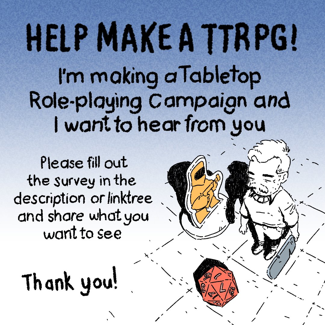 LukeHumphris's tweet image. If you enjoy my work and are interested in a ttrpg, taking this quick survey would be a massive help
Appreciated!
survey.zohopublic.com/zs/yYCI7T