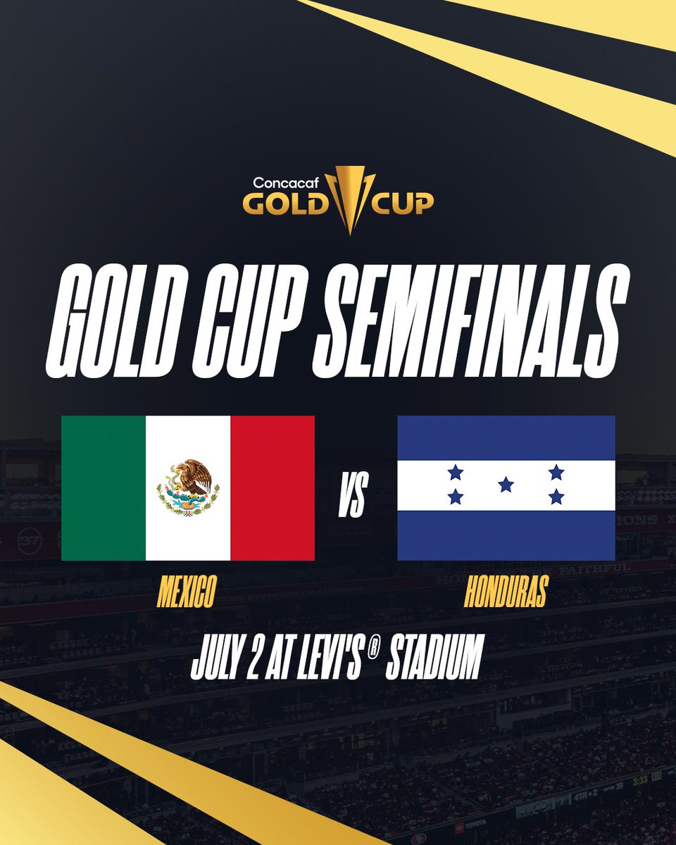 LevisStadium's tweet image. Mexico and Honduras will play in the Gold Cup Semifinal on July 2 ⚽
Don't miss all the action and witness which team will advance to the Final 👀
Get your tickets: 49rs.co/4nrZEkK