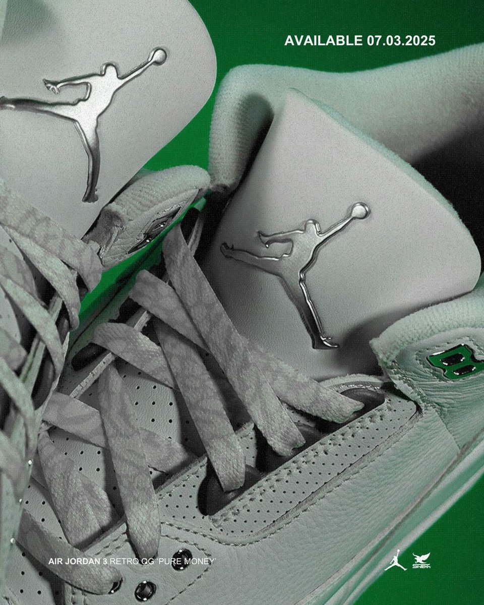 Shiekh's tweet photo. The #AirJordan3 “#PureMoney” returns untouched—because nothing needed changing.
Returns July 3, 2025.
Men:https://t.co/tsj4JT9p2h
Grade School:
Preschool:https://t.co/MRlttz5Dwy
Toddler sizing:https://t.co/XcF0EnaUGE https://t.co/pDhNYVuLV0