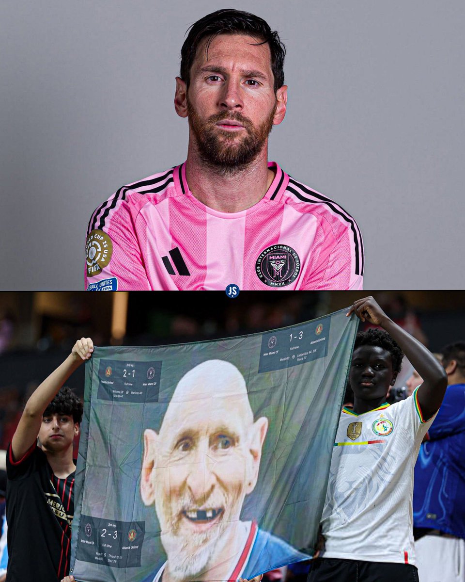 🇦🇷😳 Mira la bandera que colgaron en el Mercedes Benz Stadium para Lionel Messi.