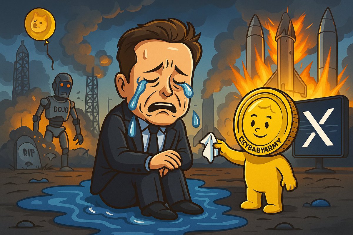 CRYBABYDEVELOPE's tweet photo. @elonmusk we cried for Mars. We cried for free speech. We cried when you renamed Twitter. So we built this... π§
πΆπ Presenting #CryBabyArmy β our tears fuel the rocket.
π₯ Tag your story. Share the meme. Make him see it.
#CRYB #TEARS #MemeCoin #Solana #Shill2Earn https://t.co/1NtNF49sdF