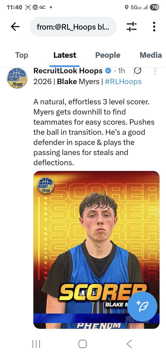 BlakeMyresbball's tweet photo. @JucoOffers 
BLAKE MYRES
2026
3.7GPA
Shooting guard
90% freethrow
Can shoot 50% from 3s and effective getting to the rim
Lees Summit High School
MO Phenom AAU https://t.co/2gFESsELGQ