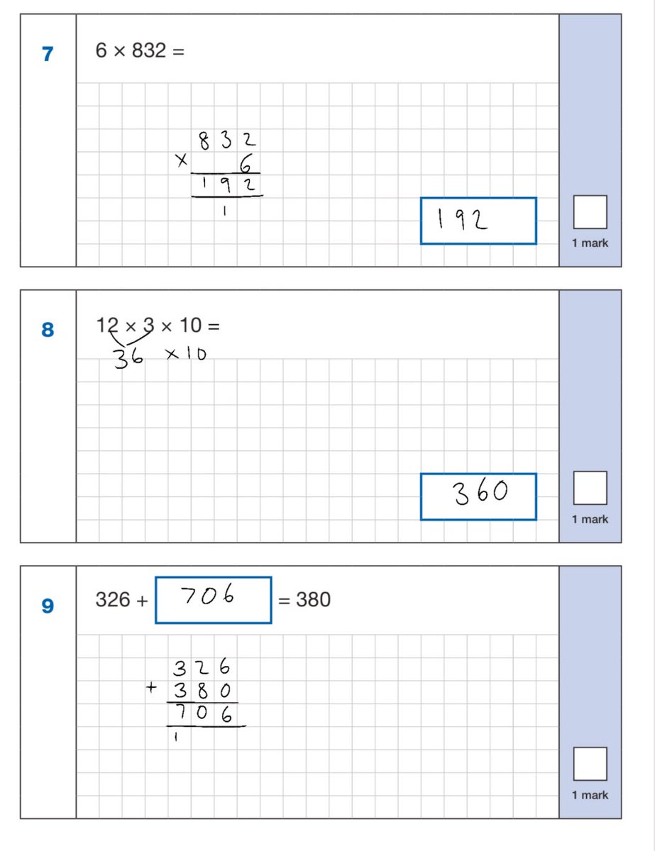 SarahFarrellKS2's tweet photo. I’ve now updated my ‘badly completed test papers’ with the 2025 maths papers! Each one has a range of correct and incorrect answers featuring common errors and misconceptions for children to identify. https://t.co/p7u4rsj3jI