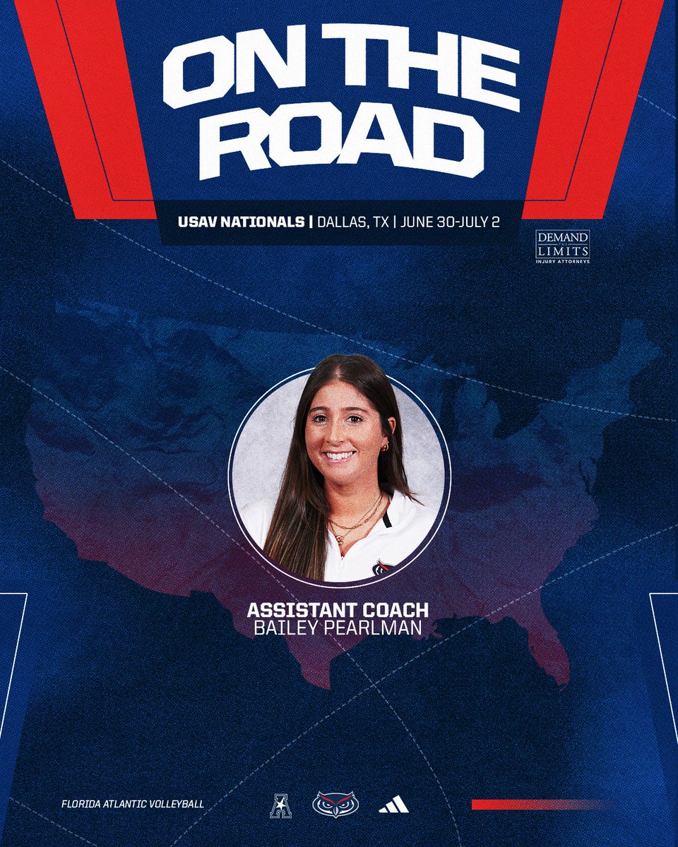 FAUVolleyball's tweet image. Assistant Coach @baileypearlman is heading to Dallas this week for USAV Nationals!
๐ Dallas, TX
๐
USAV Nationals
#WIP๐๏ธ